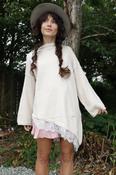 Asymmetrical lace trim jumper image