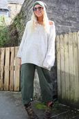 V neck knit jumper (Oatmeal) image