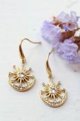 Crescent moon and sun earrings image