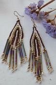 Drop beaded tassel earrings image