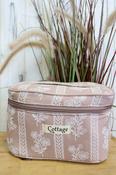 Dusty pink floral makeup bag image