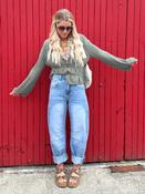 Barrel leg denim jeans image