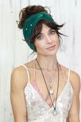 Velvet pearl headband (Khaki) image