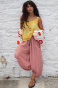 Yellow crochet embellished cami