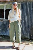 Barrel leg trousers (Khaki)