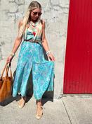 Turquoise floral jumpsuit image