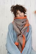 Orange trim soft knit scarf image