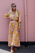 Floral mustard shirt dress image