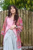 Silk kimono wrap blouse image