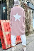 Star back pink cardigan