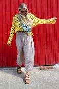 Taupe flowy trousers image