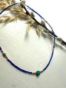 Blue and turquoise beaded necklace image