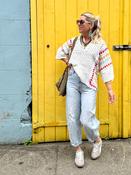 Colourful stripe crochet top image