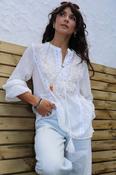 White beaded peasant blouse image