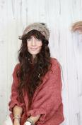Speckle knit pom pom beanie image