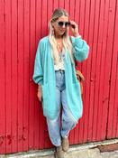 Cable knit cardigan (Aqua)