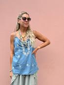 Floral embroidered cami (Light denim) image