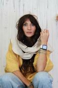Hooded cable knit scarf image