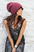 Multiway ribbed beanie (Plum) image
