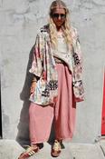 Patchwork silky kimono