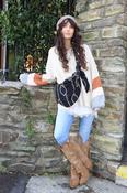 Embroidered navy cross body bag image
