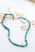 Blue apatite stone beaded necklace