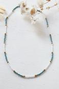 Sage and white beaded necklace image