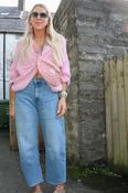 Ruffle sleeve knot detail jumper (Pink)