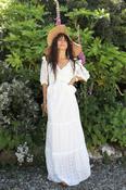 Ruffle lace white dress image