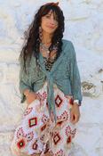 Open knit wrap blouse image
