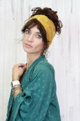 Velvet pearl headband (Mustard) image