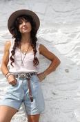 Lace trim tank top (Light pink) image