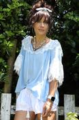 Floral lace trim blouse image