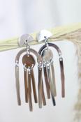 Metal tassel earrings (silver) image