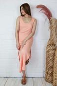Textured dress with split (Apricot) image