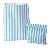 Light Blue Candy Stripe Paper Bags - Candy Bags image