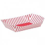 Red &amp; White Stripe Snack Trays image
