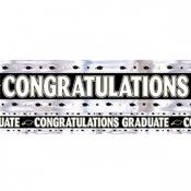 Black, White, Silver, Gold Graduation Foil Banner | Party Banners