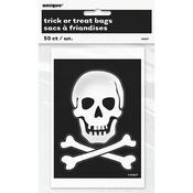 Skeleton Plastic Treat Bags 50pk - Halloween Sweets image