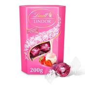 Lindt Lindor Strawberries &amp; Cream Cornet (200g) - Christmas Sweets