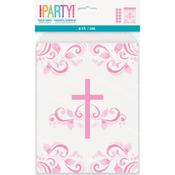Holy Pink Cross Paper Treat Bags - Communion Party Pink
