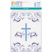 Holy Blue Cross Paper Treat Bags - Communion Party Blue