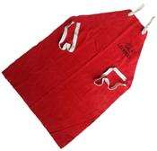 Red Leather Welders Apron with Cotton Ties 24" x 36" - Wholesale Welding Supplies