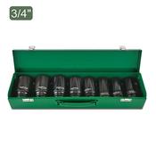 3/4"Dr Deep Impact Socket Set 8pce 22-38mm QGDAD0807 - Wholesale Welding Supplies