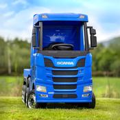 Official Scania Blue 24V Ride-On Truck &amp; Trailer | Powerful image