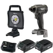 XP20 20V 1/4" 200NM Brushless Impact Driver &amp; 20V LED Worklight (2x2Ah) - Wholesale Welding Supplies