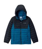 POWDER LITE II HOODED JACKET (AGES 10-20) - PHOENIX BLUE, BLACK image