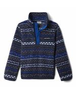 KID'S UNISEX HELVETIA II PRINTED HALF SNAP FLEECE - COLUMBIA GREY MADRAS, MOUNTAIN BLUE (AGES 4 - 8) image