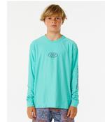 LOST ISLANDS UPF LONG SLEEVE RASH VEST - AQUA (AGES 8 &amp; 10) image