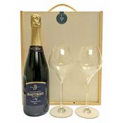 Grower Champagne &amp; Glasses Wooden Gift Set